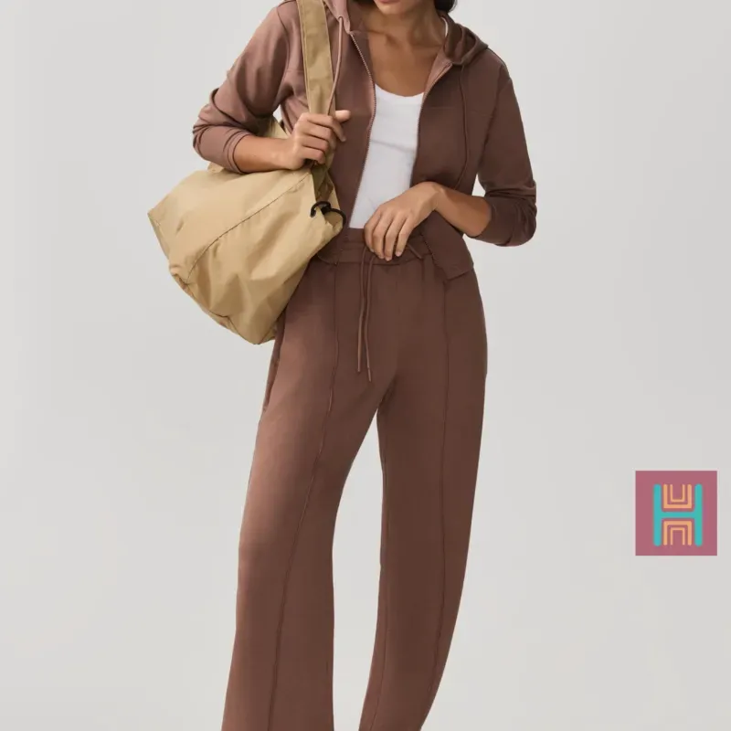 PANTALÓN DE CHÁNDAL FLUIDO MARRÓN 0125