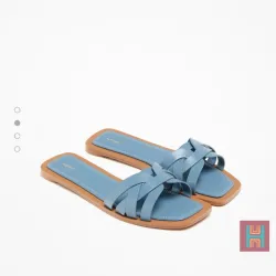 SANDALIA PLANA TRENZADA AZUL LEFTIES 