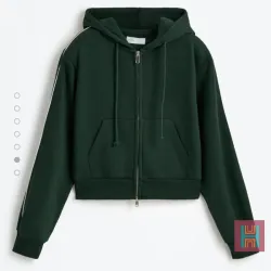 SUDADERA CREMALLERA FRANJAS VERDE 0088