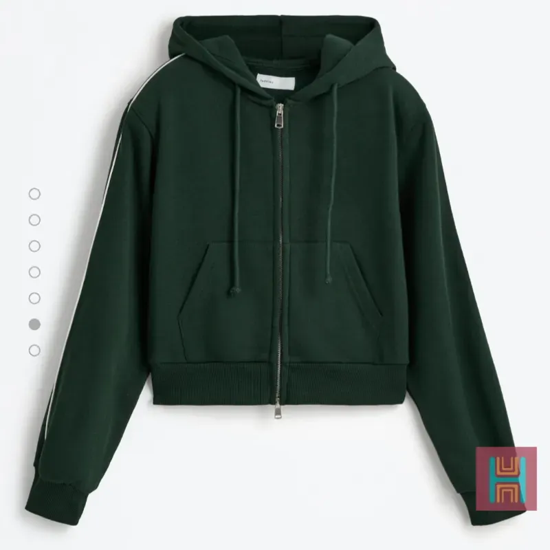 SUDADERA CREMALLERA FRANJAS VERDE 0088