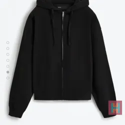 SUDADERA CREMALLERA OVERSIZE NEGRO 0091