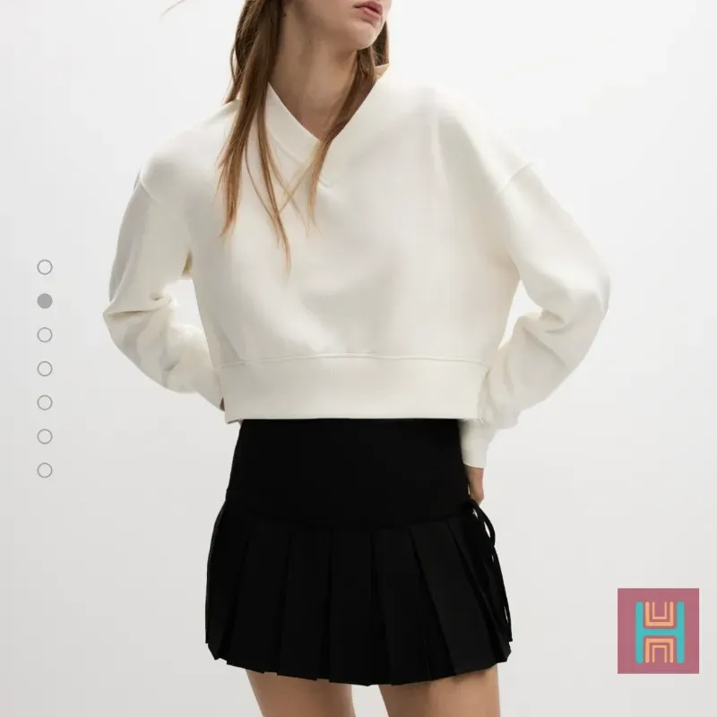 SUDADERA CUELLO PICO BEIGE 0076