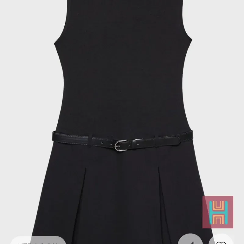 VESTIDO CORTO RAYAS CINTURÓN NEGRO 0069