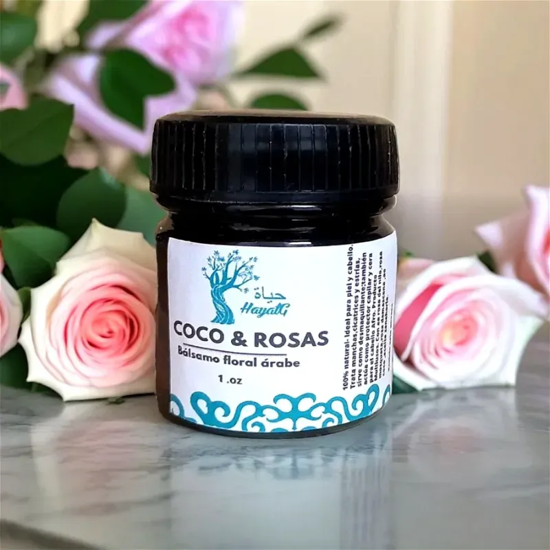 COCO  & ROSAS - bálsamo árabe PARA CABELLO AFRO  Y ANTIMANCHAS 