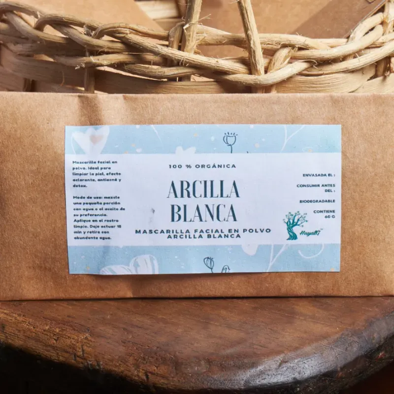 MASCARILLA FACIAL DE ARCILLA BLANCA 