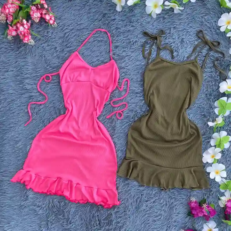 Vestido de amarres con espalda afuera 