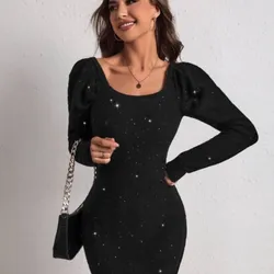 Vestido de brillos con espalda afuera 