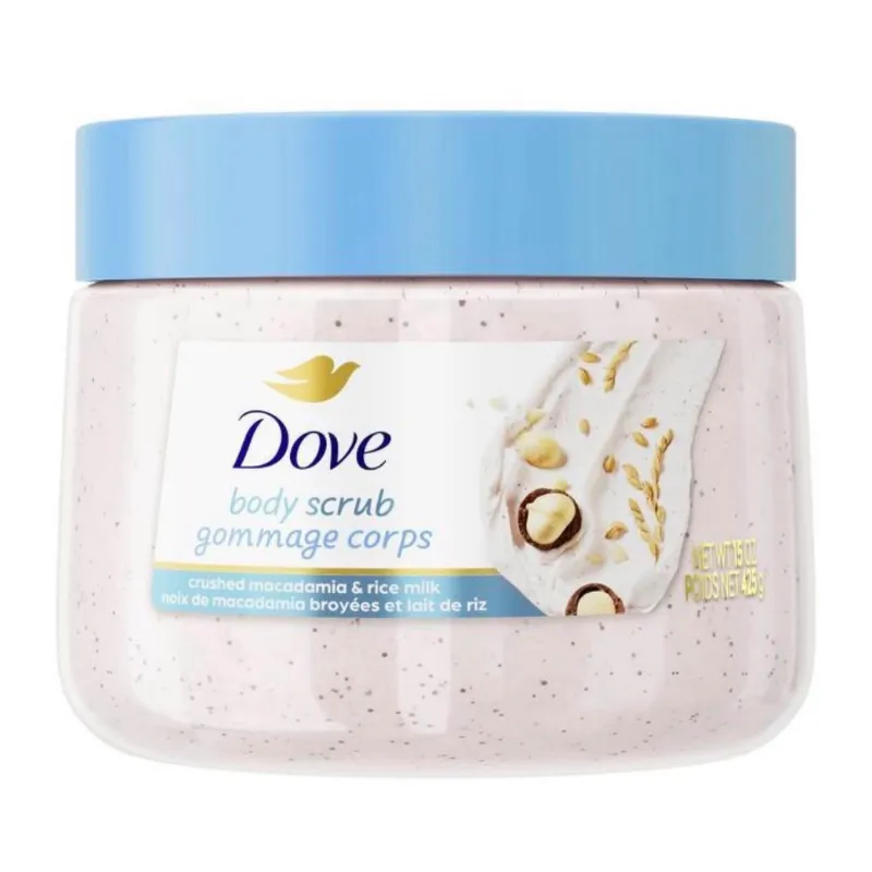 Dove Body Scrub – Crushed Macadamia & Rice Milk 🥥🌾