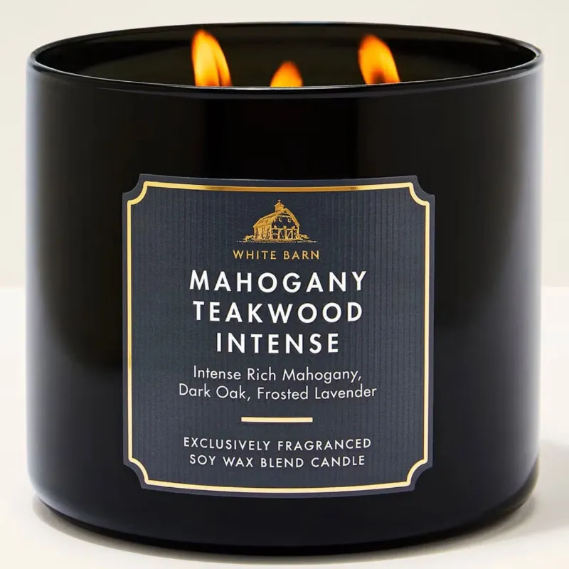 Vela Mahogany Teakwood Intense De 3 Mechas
