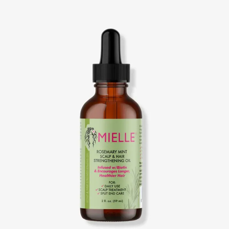 Aceite fortalecedor para el cuero cabelludo y el cabello con romero y menta de Mielle