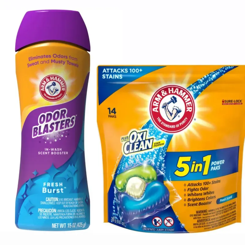 Arm & Hammer Plus OxiClean 5 en 1 Power Paks y Odor Blasters, potenciador de aroma para lavado (Fresh Burst)
