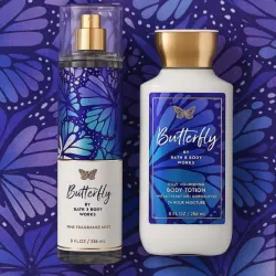 Bruma corporal Fine Fragrance Mist y loción corporal Daily Nourishing Body Lotion Butterfly de Bath & Body Works