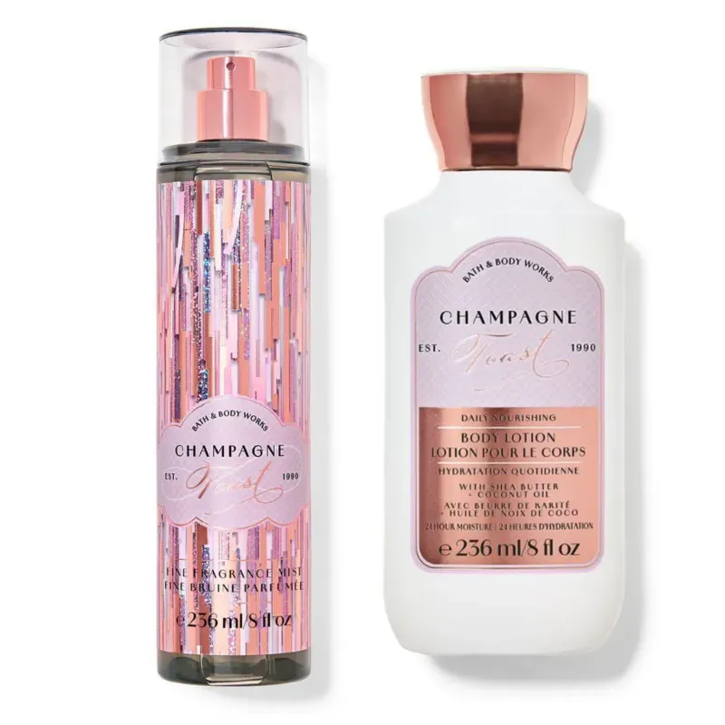 Bruma y loción corporal con fragancia fina Champagne Toast de Bath & Body Works 
