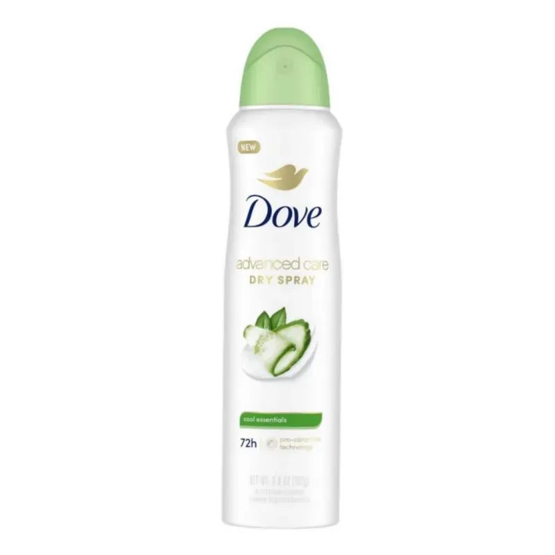 Desodorante antitranspirante en aerosol Dove Advanced Care Dry Spray Cool Essentials. 