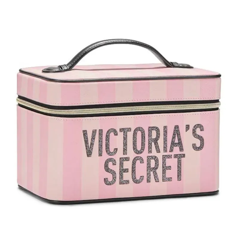 Estuche de maquillaje Victoria's Secret Signature Stripe Runway Vanity Case