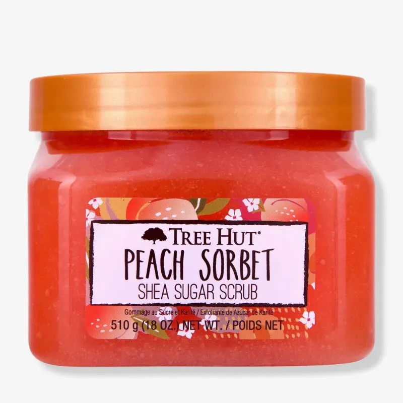 Exfoliante Corporal de Azúcar con Karité Sabor Durazno Sorbet de Tree Hut 