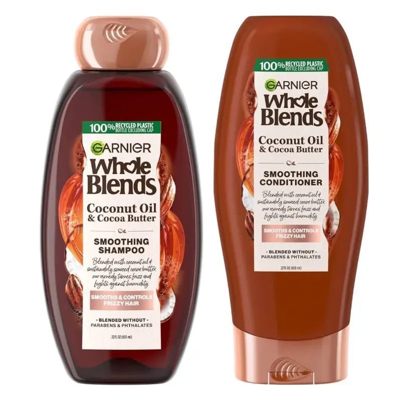 Garnier Whole Blends Smoothing champú y acondicionadorr 