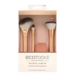 Set de brochas de maquillaje Face Blend + Sculpt de metales preciosos