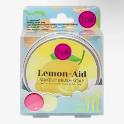 Jabón para brochas de maquillaje Lemon-Aid con almohadilla de limpieza de silicona de J.Cat 