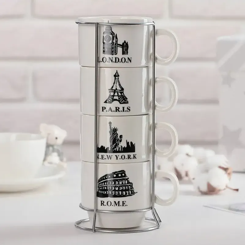 Juego de tazas de café París 
