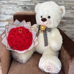 Peluche (grande) y ramo de rosas eternas🧸💐
