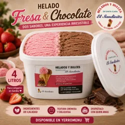 HELADO FRESA y CHOCOLATE. (4 LITROS)