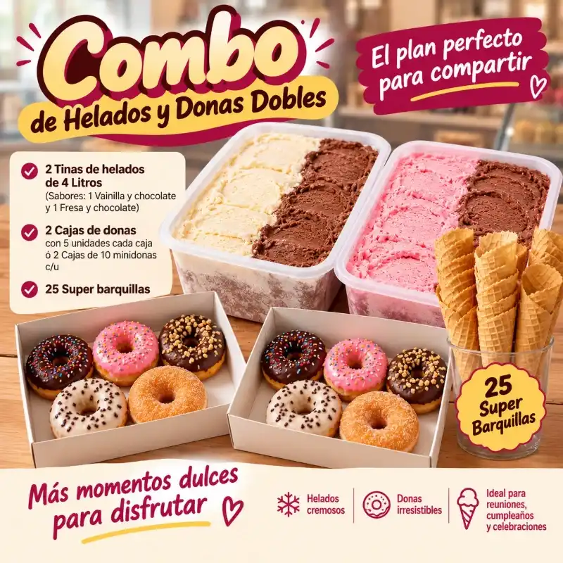 COMBO DOBLE HELADOS & DONAS.