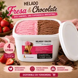 HELADO FRESA Y CHOCOLATE. (4 LITROS)