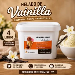 HELADO ARTESANAL VAINILLA  (4 LITROS)