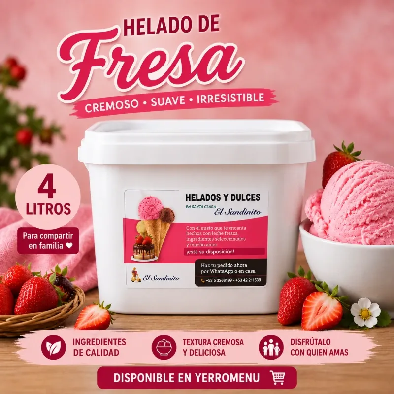 HELADO FRESA . (4 LITROS)