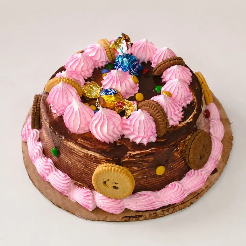 CAKE DE CUBIERTA DE CHOCOLATE Y CONFITURAS
