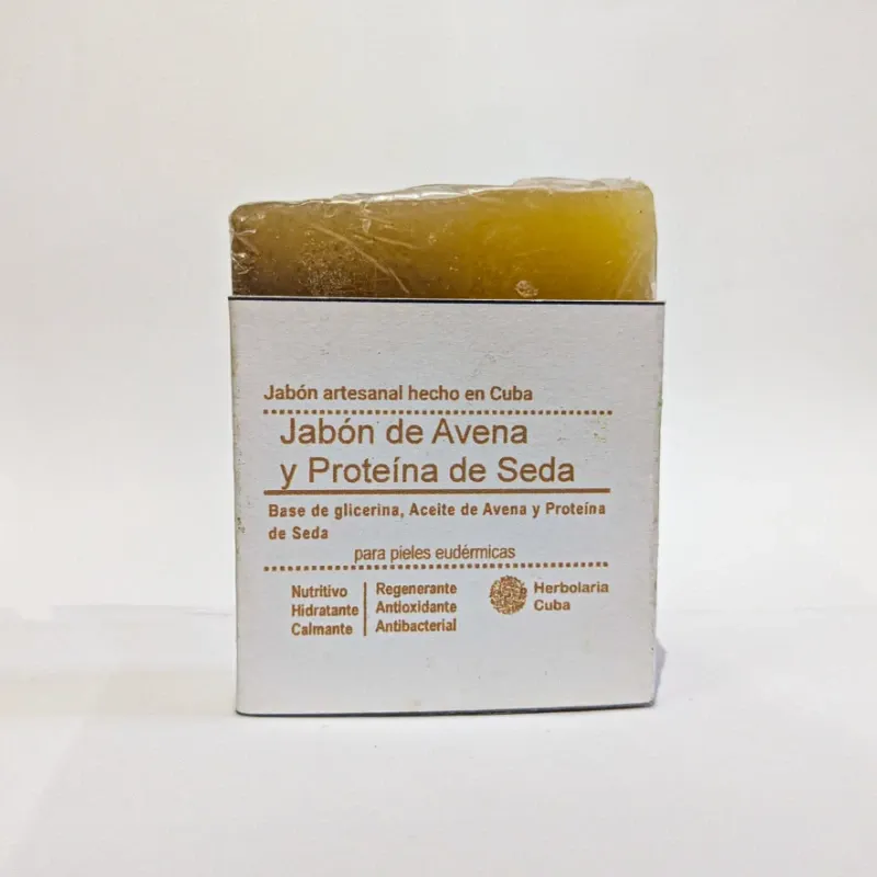 Jabón de Avena y Proteína de Seda con base de glicerina (90g)