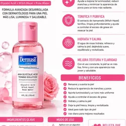 Tono de Ácido Glicolico Dermasil y Agua de rosas 