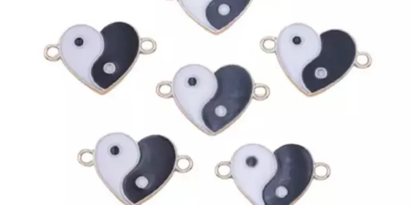 Conectores de corazón ying _yang 
