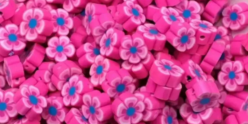Fimos de flor rosa 