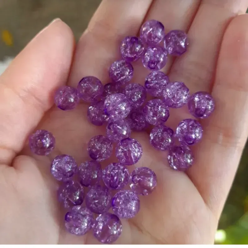 Perlas craquelada malva de 8 mm  