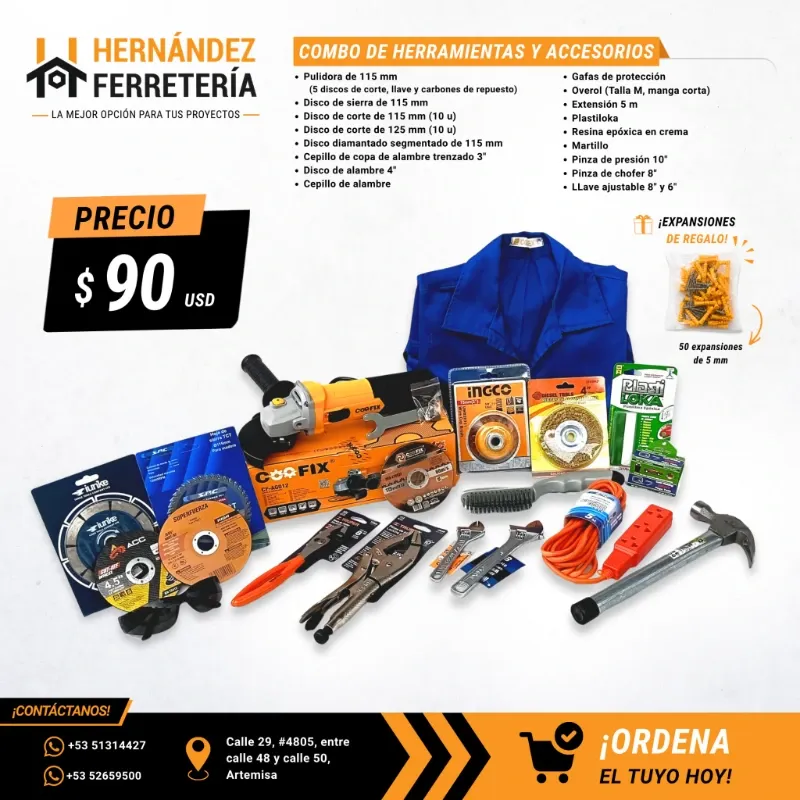 Combo de Herramientas y Accesorios