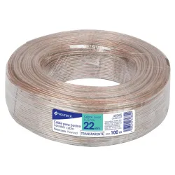 cable polarizado transparente p/bocina 22 AWG (precio por metro)