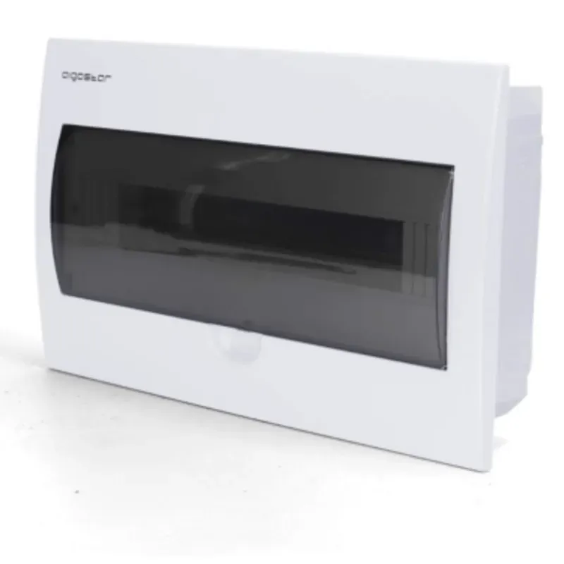 Caja Panel de empotrar color blanco para 12 modulos con puerta transp.