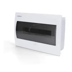 Caja Panel de empotrar color blanco para 8 modulos con puerta transp.