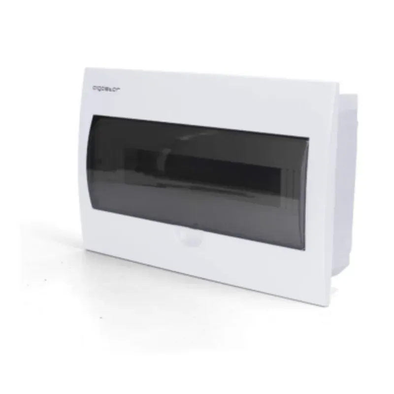 Caja Panel de empotrar color blanco para 8 modulos con puerta transp.