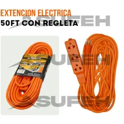 Extensión eléctrica de 20m, con regla de 3 tomas