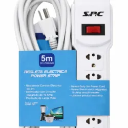 Extensión eléctrica de 5m con 6 tomas universal