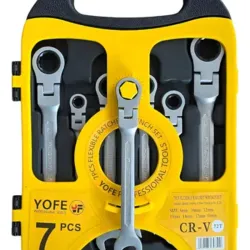 Juego 7 pcs llave inglesa con chicharra