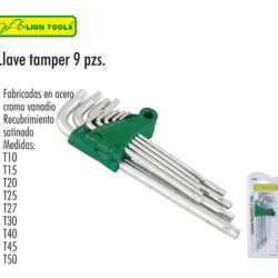 Juego de llaves torx con orificio en la punta