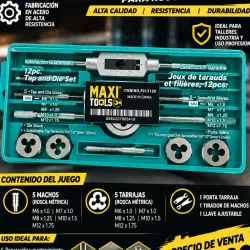 Juego de tqrraja y macho para tornillos y tuercas en mm