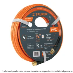 Manguera para compresor, de PVC, 10m x ¼", Truper