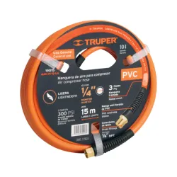 Manguera para compresor, de PVC, 15m x ¼", Truper