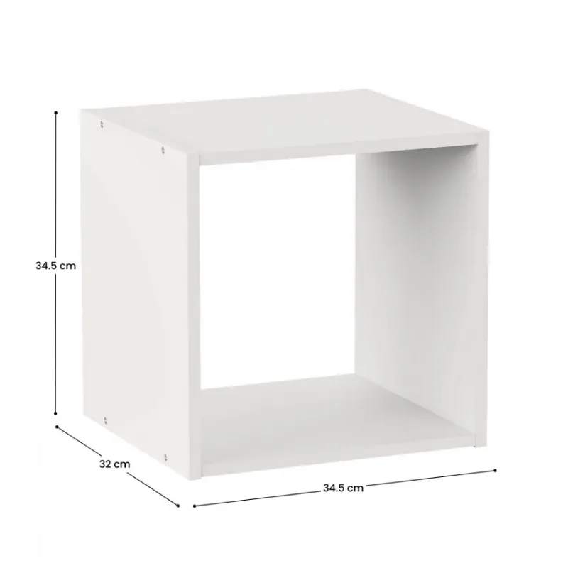 Estantería de 1 Nivel SpaceQub 34.5x32x34.5cm 7house. Blanco