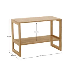 Estantería de 2 Niveles SpaceQub 69x33.5x51cm 7house. Color madera